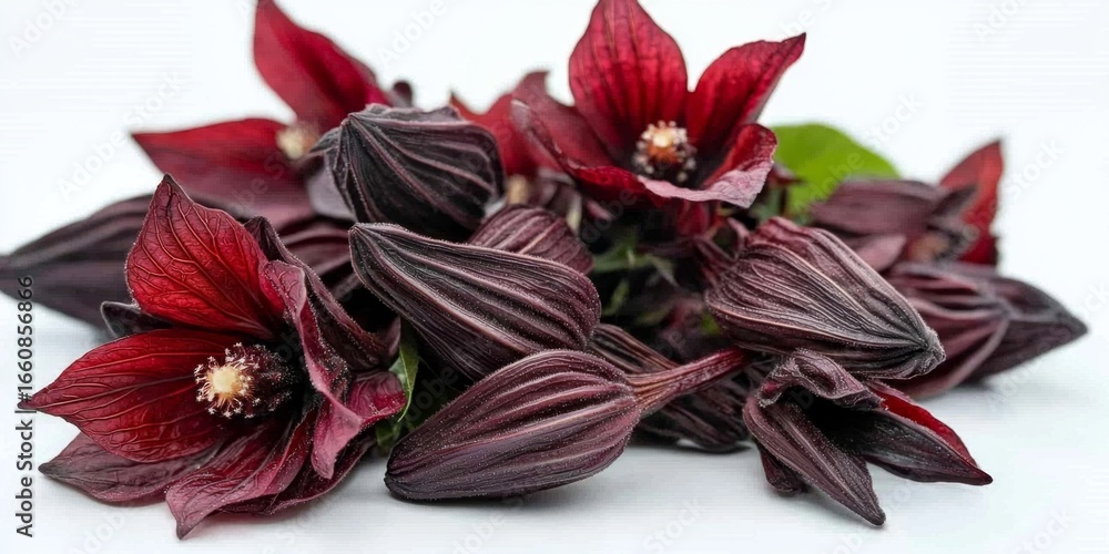 Fototapeta premium Roselle's unique flavor and vibrant color make it a favorite in many drinks. 