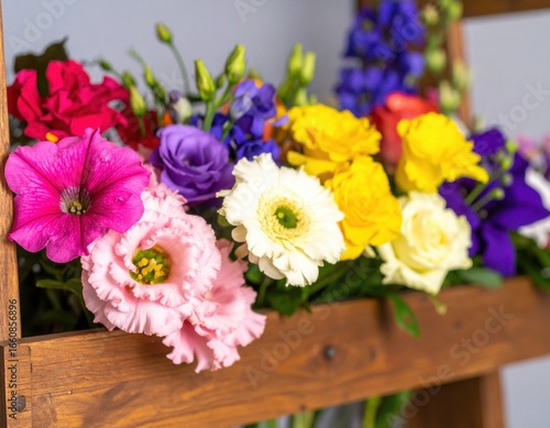 Wallpaper Mural flowers neatly arranged on a flower rack Torontodigital.ca