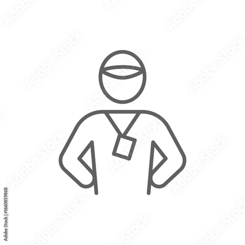 Free Download Trainer icon. Simple outline style. Personal training, gym, athletic, people, man, fitness, health, exercise, healthy, workout, sport concept. Thin line symbol. Vector isolated design editable stroke - GFXLoad