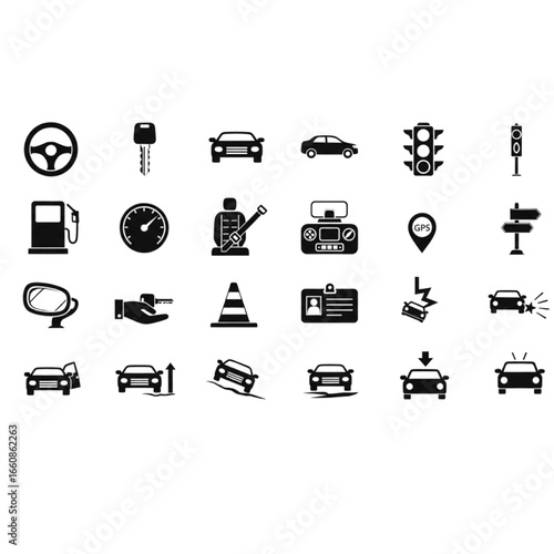 Driving  icons set