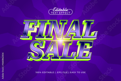final sale editable text effect with a discount and sale text style
