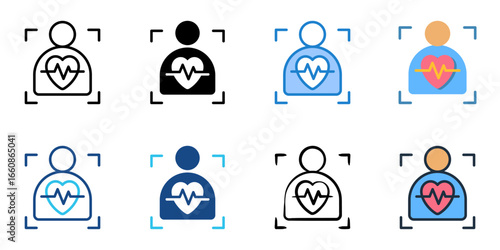 Patient Monitoring icon set multiple style collection 
