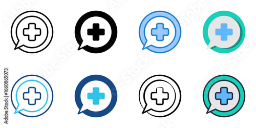 Doctor Consultation icon set multiple style collection 
