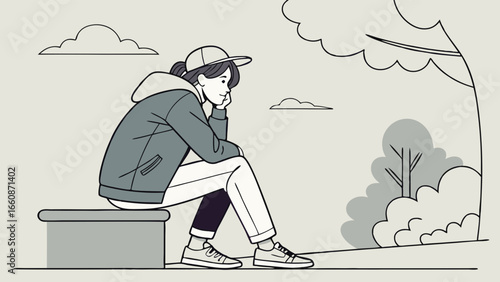 a man sitting on a bench looking sad.
