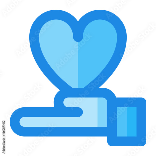 share love blue filled icon