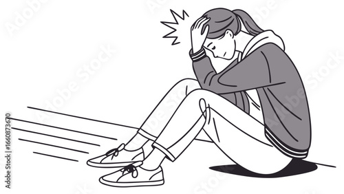 A young woman experiencing stress and anxiety.