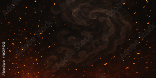 Gold particles twinkle like stars in a black space background with animated water drops