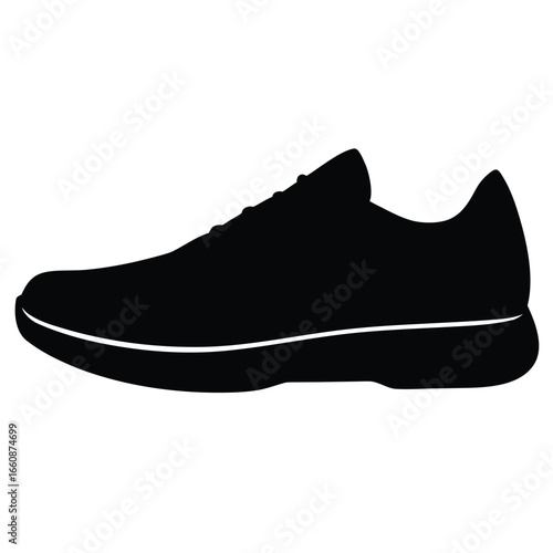 Black athletic shoe silhouette sneaker footwear