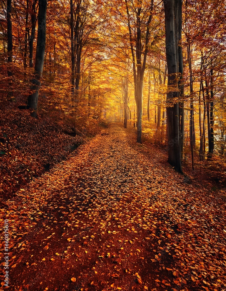 Fototapeta premium landscape with golden sand dunes under dramatic sunset 