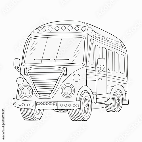 A line drawing of a bus.