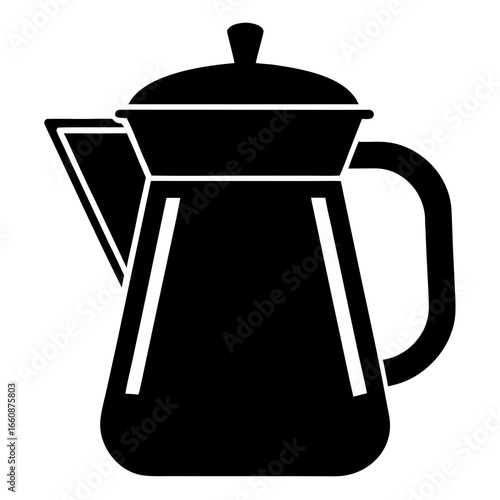 Minimal Coffee Pot Silhouette Vector