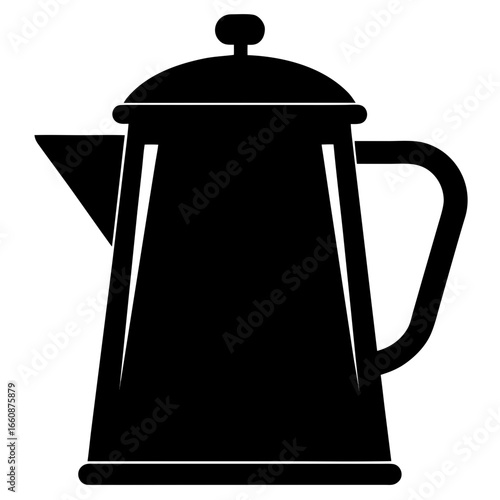 Minimal Coffee Pot Silhouette Vector