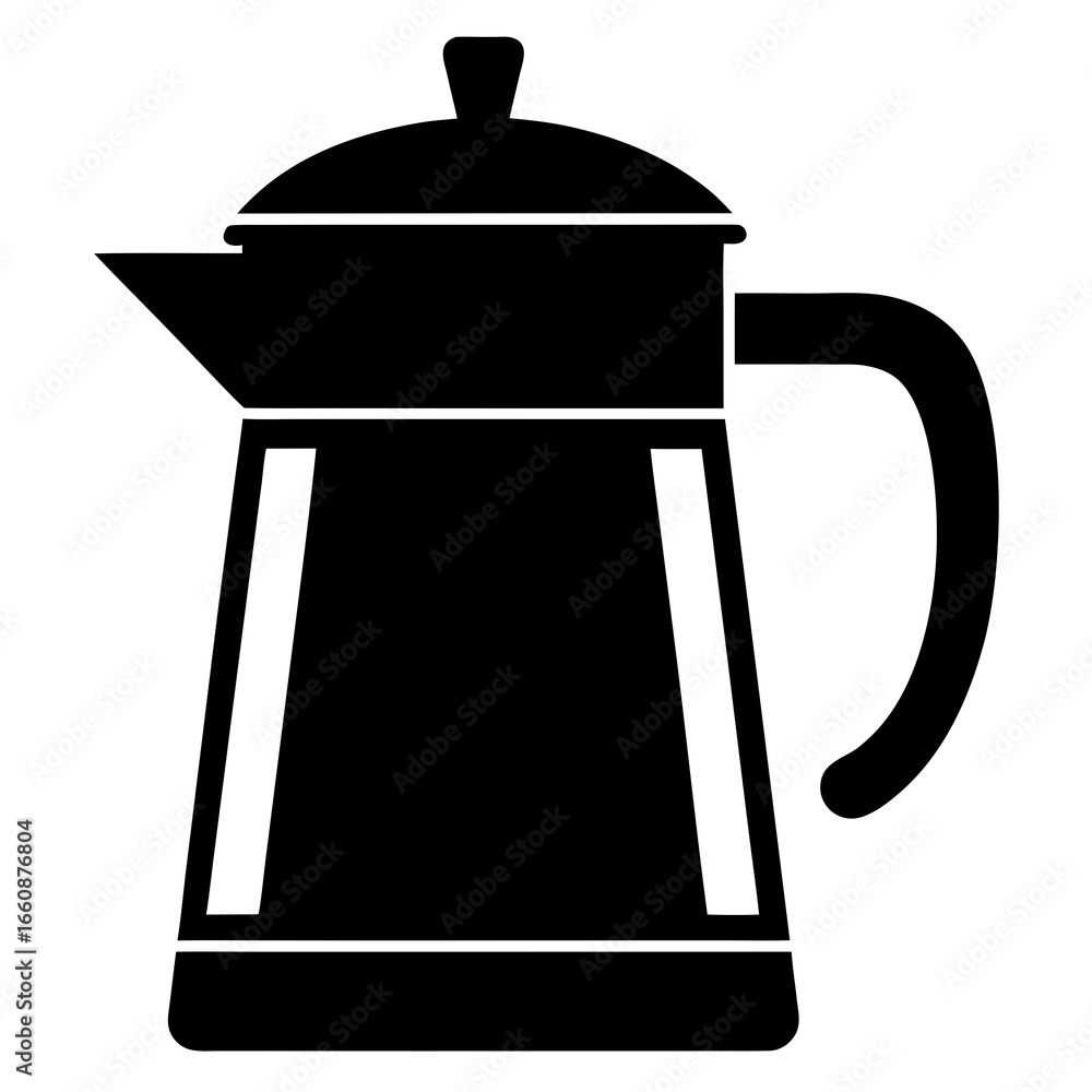 Fototapeta premium Simple Black Coffee Pot Illustration