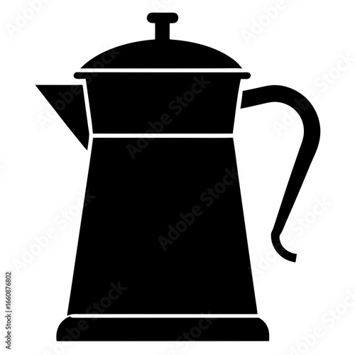Simple Black Coffee Pot Illustration