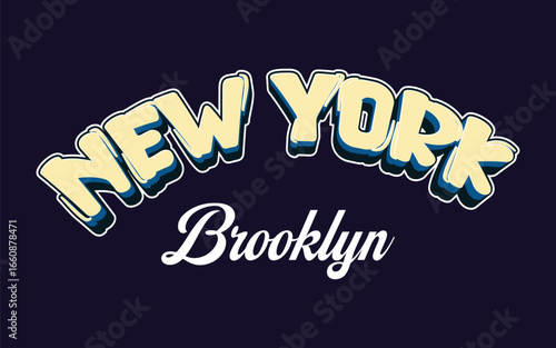 University, New York typography, t-shirt graphics. Vector illustration Brooklyn varsity