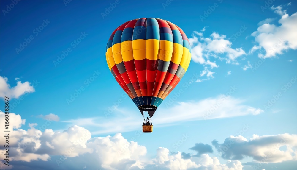 Naklejka premium Colorful hot air balloon flight.