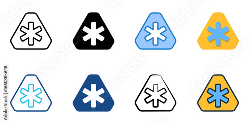 Medical Alert icon set multiple style collection 
