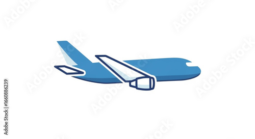 Blue airplane flying high in the sky travel transportation aviation flight journey air transport commercial plane