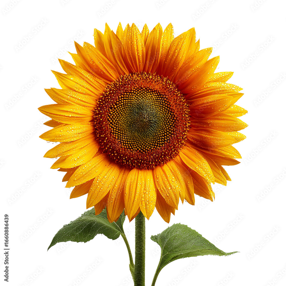 Obraz premium Yellow sunflower isolated on transparent background