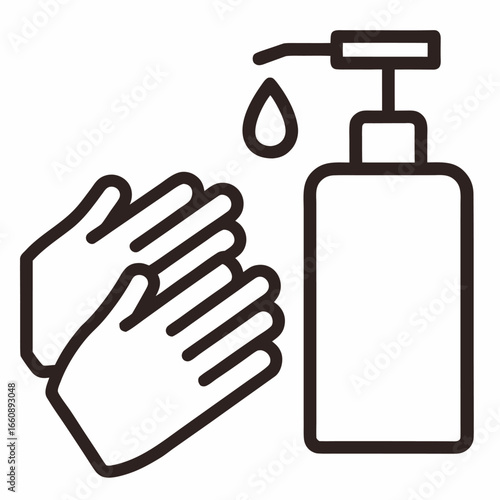 Hand sanitizer being applied to clean hands for hygiene and protection purposes