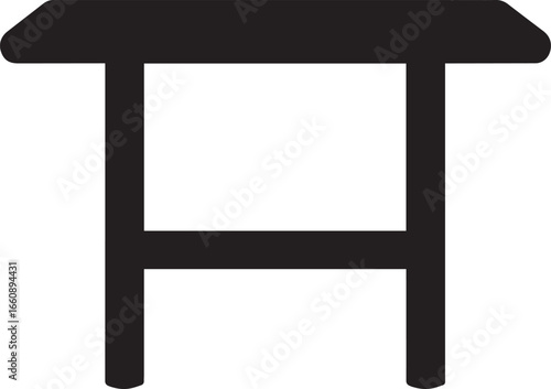 office table icon black vector illustration