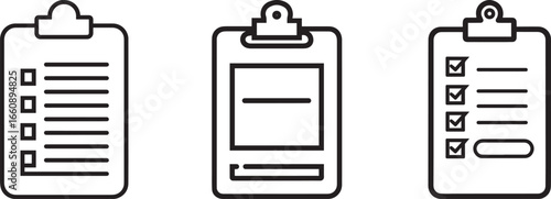 clipboard linear icon black vector illustration