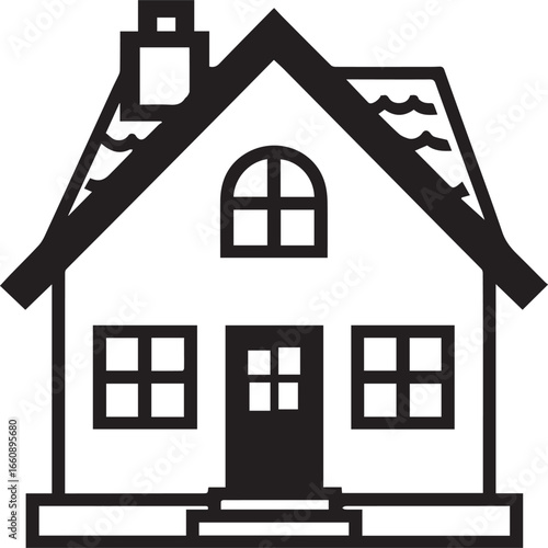 simplifyed minimalistic logo house renter black and white icon black vector illustration