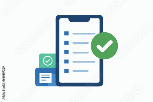 Flat Design Mobile Banking App Showing Approved Transaction