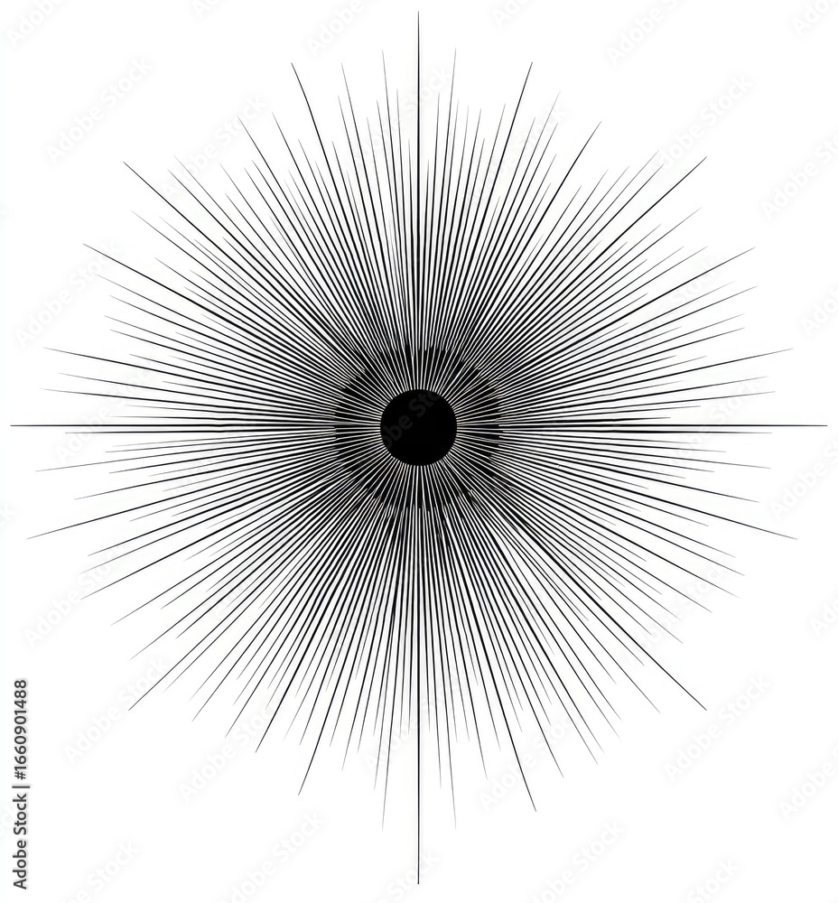Obraz premium Circular radiating lines from a central point