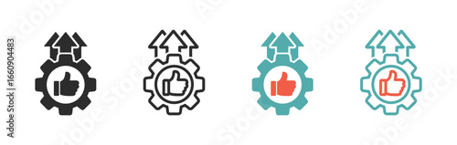 Operational excellence vector icons set. Operational excellence vector icon design