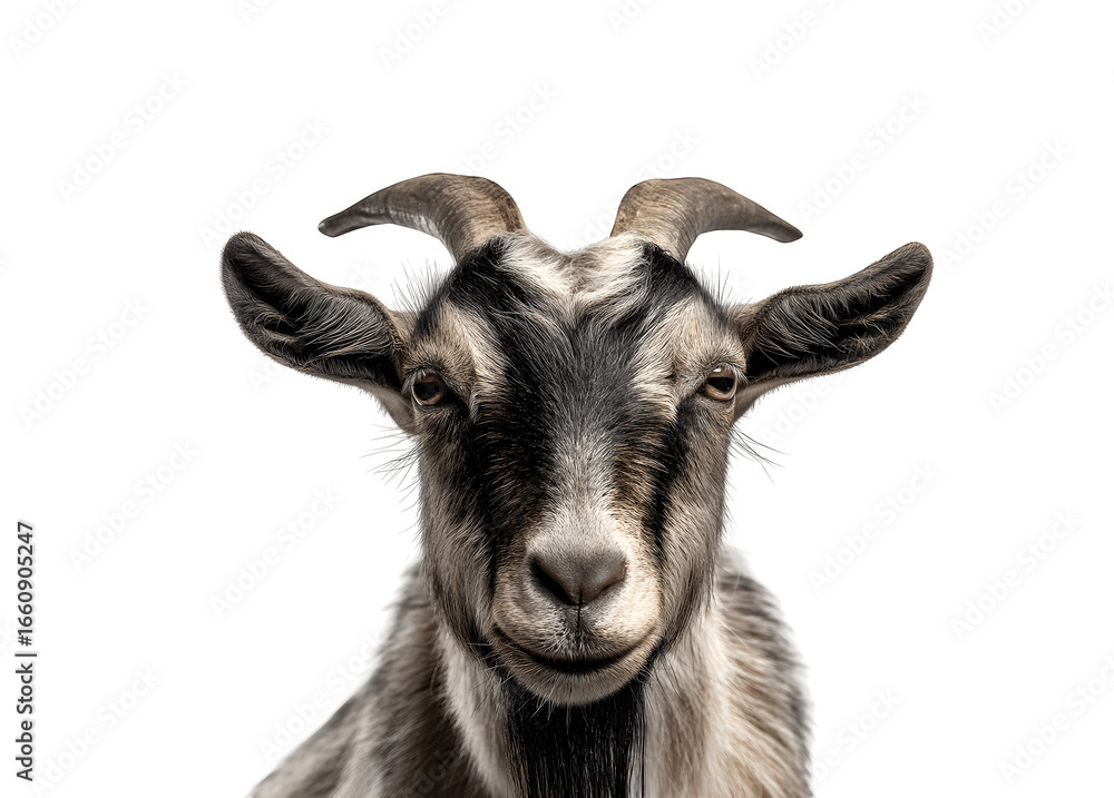 Obraz premium Half-body portrait of a goat directly facing the camera