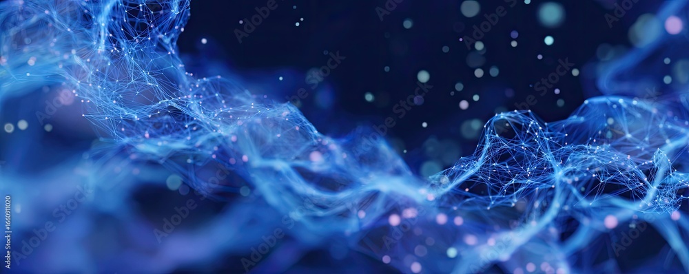 Fototapeta premium Virtual Space Graphic Design Glowing Blue Concepts of Digital Network Visualization and Environment