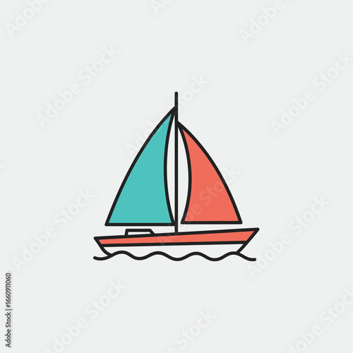 A simple illustration of a sailboat on water.