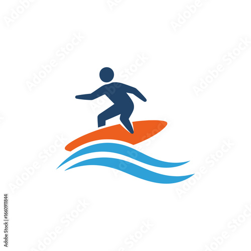 Person surfing on a surfboard on waves.