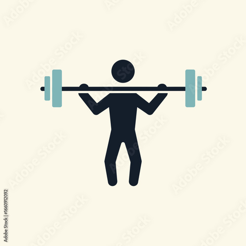 Person lifting a barbell with weights.