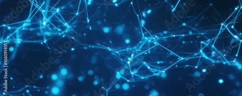 Futuristic Perspectives on Abstract Blue Digital Networks and Virtual Spaces in Visual Content