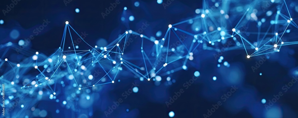 Fototapeta premium Connecting Digital Networks Virtual Space Abstract Art Online Environment Close-up Blue Visuals