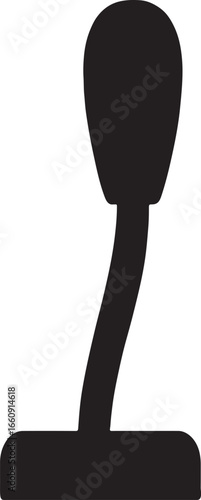 Gear stick silhouette vector illustration for car, automotive, driving, mechanic, transport, and vehicle design.