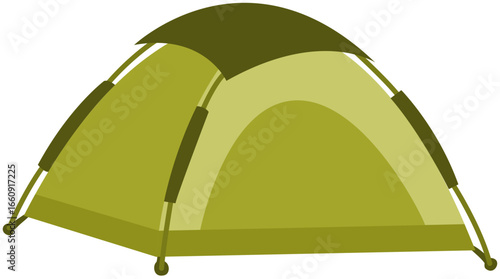 green camping tent illustration