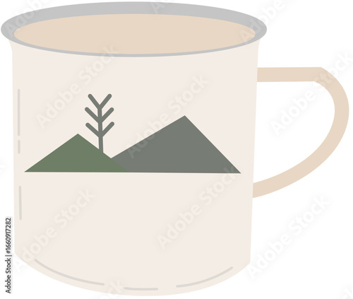 camping mug illustration