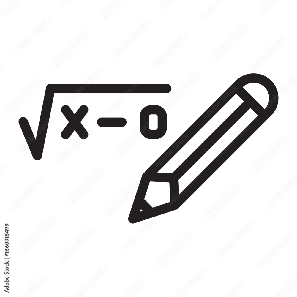 Fototapeta premium Math Formula Pencil Education Icon