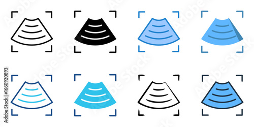 Ultrasound icon set multiple style collection 
