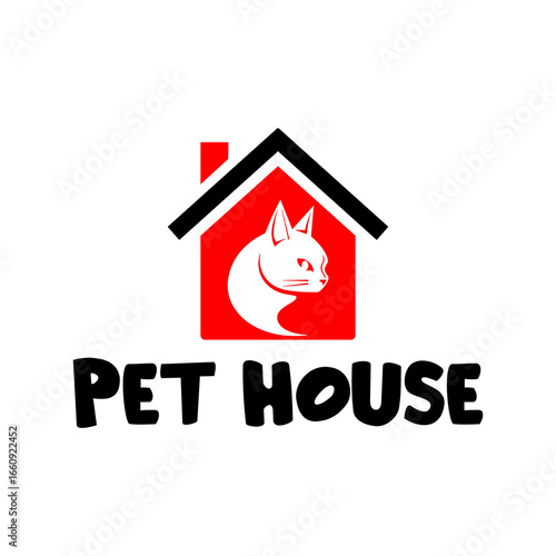 animal pet house vector logo-...