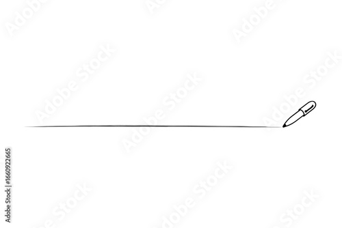 手書き風の線とペン - 上にテキストを入力するための、手書き風の線とペン
