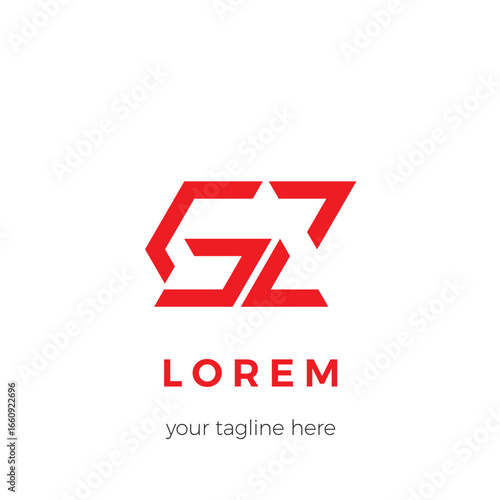Free Download initial logo in broken or separate style that reads GZ - GFXLoad