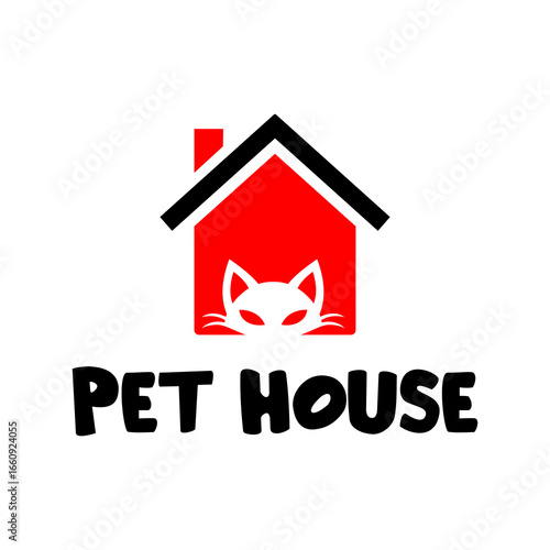 animal pet house vector logo-...