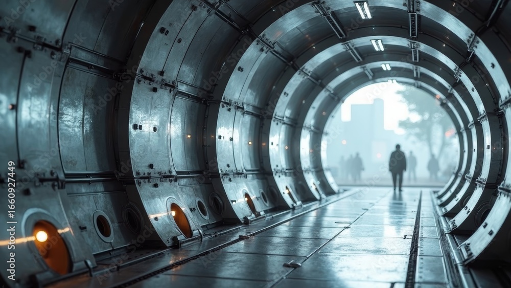 Fototapeta premium The artistic landscape of the technology tunnel