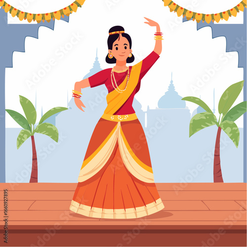 Indian Classical Dancer in Traditional Dress