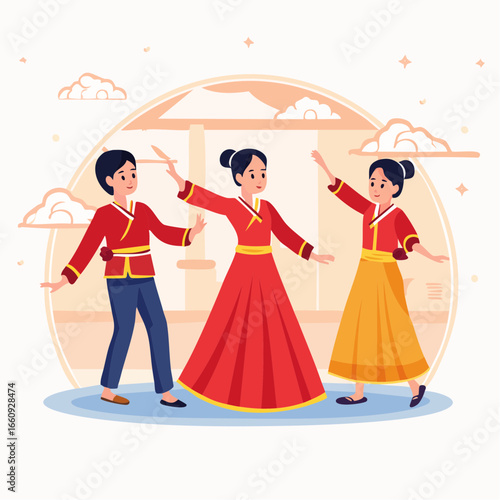 Chinese Dance Performance: Traditional Attire and Cultural Celebration