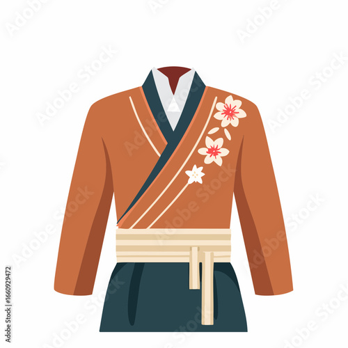 Traditional Asian Clothing Illustration